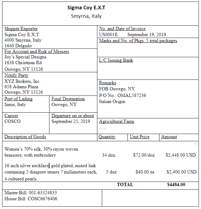 Practical Exercises Lesson 1 Custom Broker Exam Prep